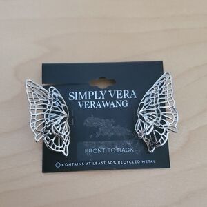 Simply Vera Vera Wang Silver-tone Openwork Butterfly Wing Earrings